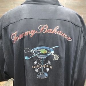 Tommy Bahama Black Camp Shirt 2XL